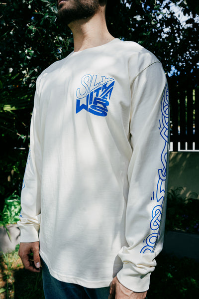 L/S Tee Ecru/Blue